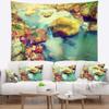Designart ' Mountain River with Stones' Seashore Tapestry Blanket Dcor Wall Art for Home and Office, Created On Lightweight Polyester Fabric x Large: 92 in. x 78 in view 1