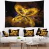 Designart ' Fractal Yellow Butterfly Pattern' Floral Tapestry Blanket Dcor Wall Art for Home and Office, Created On Lightweight Polyester Fabric Medium: 39 in. x 32 in view 1