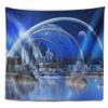 Designart ' Blue Fantasy Landscape Tapestry Blanket Dcor Wall Art for Home and Office x Large: 80 in. x 68 in view 2