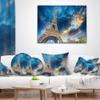 Designart Beautiful View Paris Eiffel Towerunder Fiery Sky' Cityscape Throw Cushion Pillow Cover for Living Room, Sofa 16 in. x 16 in view 3