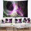 Designart ' Light Purple Designs on Black' Abstract Tapestry Blanket Dcor Wall Art for Home and Office, Created On Lightweight Polyester Fabric Medium: 39 in. x 32 in view 1
