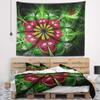 Designart ' Dark Yellow and Green Flower' Abstract Tapestry Blanket Dcor Wall Art for Home and Office x Large: 92" x 78" view 1