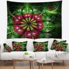 Designart ' Dark Yellow and Green Flower' Abstract Tapestry Blanket Dcor Wall Art for Home and Office x Large: 92" x 78" view 2