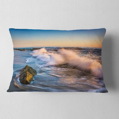 Crashing Waves at Victoria Beach' Seascape Throw Lumbar Pillow & Lumbar Cushion Pillow Cover for Living Room, Sofa