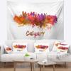 Designart ' Calgary Skyline' Cityscape Tapestry Blanket Dcor Wall Art for Home and Office, Created On Lightweight Polyester Fabric x Large: 92 in. x 78 in view 1
