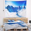Designart ' Blue Winter Mountains' Photography Tapestry Blanket Dcor Wall Art for Home and Office, Created On Lightweight Polyester Fabric x Large: 92" x 78" view 1