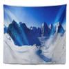 Designart ' Blue Winter Mountains' Photography Tapestry Blanket Dcor Wall Art for Home and Office, Created On Lightweight Polyester Fabric x Large: 92" x 78" view 2
