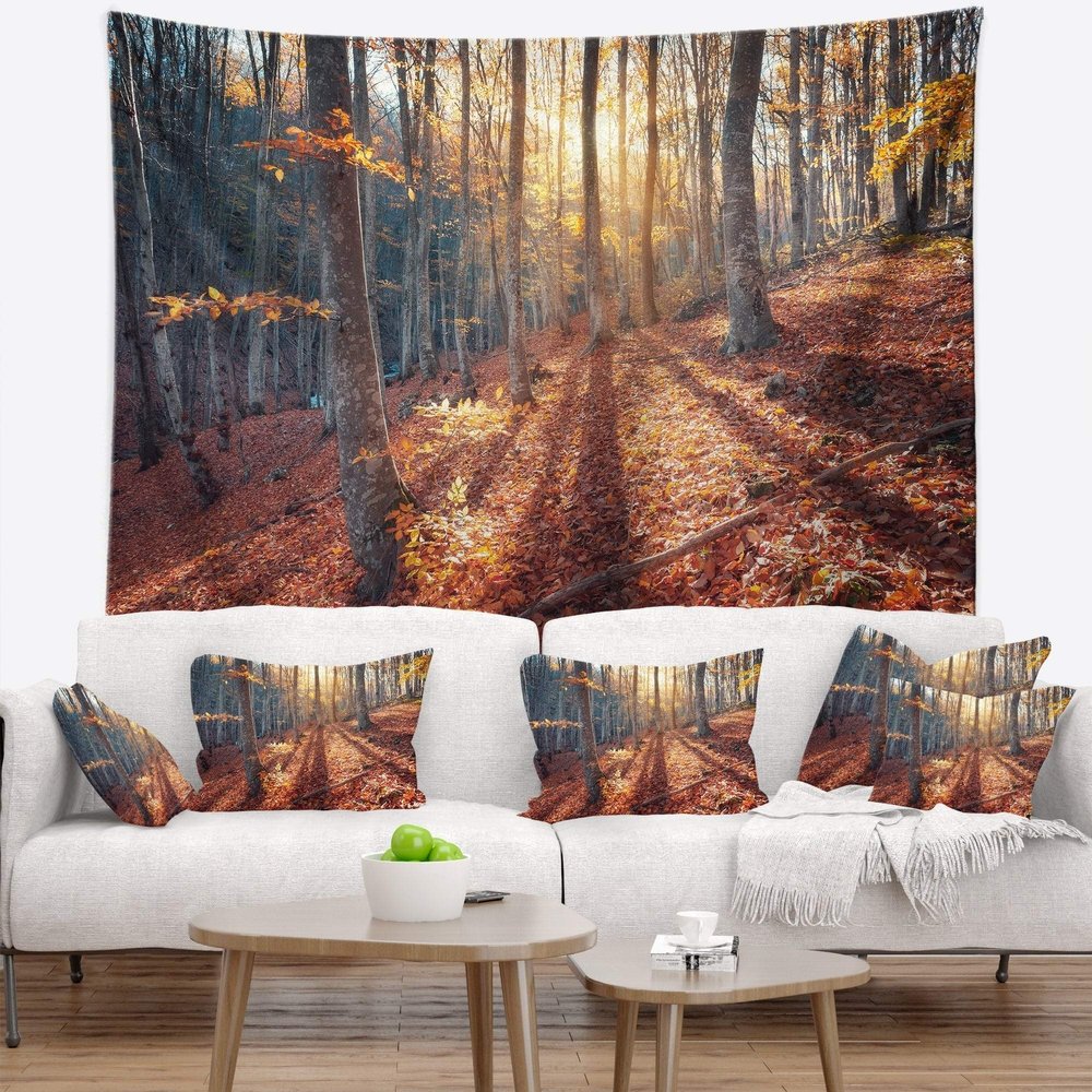 Designart ' Crimean Mountains Tree Shade' Landscape Photography Tapestry Blanket Dcor Wall Art for Home and Office x Large: 92 in. x 78 in