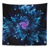 Designart ' Blue Fractal Shiny Particles' Flower Tapestry Blanket Dcor Wall Art for Home and Office x Large: 92 in. x 78 in view 2