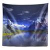 Designart ' 3D Rendered Mountains and Lake' Landscape Tapestry Blanket Dcor Wall Art for Home and Office, Created On Lightweight Polyester Fabric x Large: 92 in. x 78 in view 2