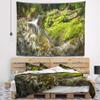Designart ' Creek Moss and Rocks Panorama' Landscape Tapestry Blanket Dcor Wall Art for Home and Office, Created On Lightweight Polyester Fabric x Large: 92 in. x 78 in view 1