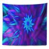 Designart ' Dance of Blue Flower Petals' Floral Tapestry Blanket Dcor Wall Art for Home and Office, Created On Lightweight Polyester Fabric x Large: 92 in. x 78 in view 2