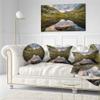 Designart Mountain Lake Over Skok Waterfall' Seashore Throw Living Room, Sofa, High Quality Pillow Insert + Cushion Cover Printed On Both Side 20" Round view 2