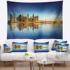 Designart ' Calm Singapore Skyline' Cityscape Photography Tapestry Blanket Dcor Wall Art for Home and Office, Created On Lightweight Polyester Fabric x Large: 92 in. x 78 in view 1