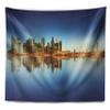 Designart ' Calm Singapore Skyline' Cityscape Photography Tapestry Blanket Dcor Wall Art for Home and Office, Created On Lightweight Polyester Fabric x Large: 92 in. x 78 in view 3