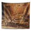 Designart ' Bicycle Against Brown Landscape Photo Tapestry Blanket Dcor Wall Art for Home and Office, Created On Lightweight Polyester Fabric x Large: 92 in. x 78 in view 2
