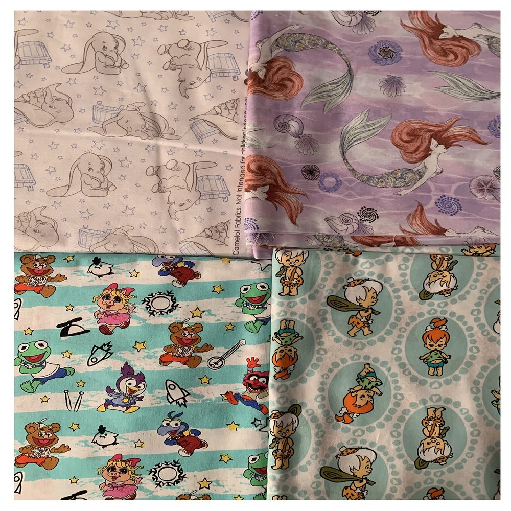 Aunt Sandy's Sewing Weighted Blanket in Various Characters with 5 lbs, Child Lap Blanket, Washable, Babies, Mermaids, Elephants, Puppets