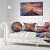 Designart Dark Seashore Colorful Sky' Pier Seascape Throw Cushion Pillow Cover for Living Room, Sofa 20" Round view 2