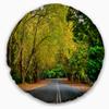 Designart Road Through Stunning Greenery' Landscape Throw Living Room, Sofa, High Quality Pillow Insert + Cushion Cover Printed On Both Side 20" Round view 1