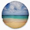Designart Bright Seashore with Heavy Clouds' Modern Beach Throw Living Room, Sofa, High Quality Pillow Insert + Cushion Cover Printed On Both Side 20" Round view 1