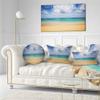 Designart Bright Seashore with Heavy Clouds' Modern Beach Throw Living Room, Sofa, High Quality Pillow Insert + Cushion Cover Printed On Both Side 20" Round view 2