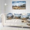 Designart Storm in Rocky Coast of Atlantic' Landscape Throw Living Room, Sofa, High Quality Pillow Insert + Cushion Cover Printed On Both Side 20" Round view 2