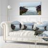 Designart Splashing Waters to Mossy Rock' Seashore Throw Living Room, Sofa, High Quality Pillow Insert + Cushion Cover Printed On Both Side 20" Round view 2