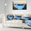 Designart Gran Canaria Sunset Over Clouds' Seashore Throw Cushion Pillow Cover for Living Room, Sofa 20" Round view 2