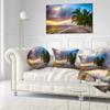 Designart Beautiful Beach with Palms in Barbados' Modern Seascape Throw Cushion Pillow Cover for Living Room, Sofa 20" Round view 2