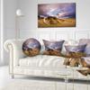 Designart Old Wooden Trunk in The Sunset' Modern Seascape Throw Cushion Pillow Cover for Living Room, Sofa 20" Round view 2
