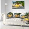 Designart Beach in Caribbean Island of Barbados' Modern Seascape Throw Living Room, Sofa, High Quality Pillow Insert + Cushion Cover Printed On Both Side 20" Round view 2