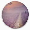 Designart Path Through Blooming Heather' Landscape Throw Living Room, Sofa, High Quality Pillow Insert + Cushion Cover Printed On Both Side 20" Round view 1