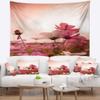 Designart ' Meadow with Beautiful Cosmos Flowers' Floral Tapestry Blanket Dcor Wall Art for Home and Office, Created On Lightweight Polyester Fabric XX-Large: 68 in. x 80 in view 1