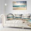 Designart Cloudy Sky and Vibrant Blue Sea' Seascape Throw Living Room, Sofa, High Quality Pillow Insert + Cushion Cover Printed On Both Side 20" Round view 2