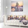 Designart Winter Sunrise Over Frosty Field' Landscape Throw Living Room, Sofa, High Quality Pillow Insert + Cushion Cover Printed On Both Side 18 in. x 18 in view 2