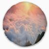 Designart Heavy Fog in Mountains Panorama' Contemporary Landscape Throw Living Room, Sofa, High Quality Pillow Insert + Cushion Cover Printed On Both Side 20" Round view 1