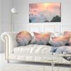 Designart Heavy Fog in Mountains Panorama' Contemporary Landscape Throw Living Room, Sofa, High Quality Pillow Insert + Cushion Cover Printed On Both Side 20" Round view 2