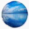 Designart Sunset Blue Panoramic Landscape Wall Throw Living Room, Sofa, High Quality Pillow Insert + Cushion Cover Printed On Both Side 20" Round view 1
