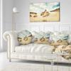 Designart Stones on The Foreground Beach' Landscape Printed Throw Cushion Pillow Cover for Living Room, Sofa 20" Round view 2