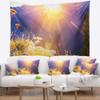 Designart ' Rural Meadow Flowers at Sunset' Landscape Tapestry Blanket Dcor Wall Art for Home and Office Medium: 39" x 32" view 1