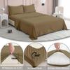 Cal-King Sheet Set, 4 Piece, 100% Egyptian Cotton, High Thread Count, Deep Pocket up to 16 Inch, Breathable, Soft, Cooling, Hotel Luxury Bedding, Taupe Solid, Breathable, Cal-King Size Bed Sheets view 3