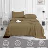 Cal-King Sheet Set, 4 Piece, 100% Egyptian Cotton, High Thread Count, Deep Pocket up to 16 Inch, Breathable, Soft, Cooling, Hotel Luxury Bedding, Taupe Solid, Breathable, Cal-King Size Bed Sheets view 4