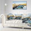 Designart Ancient Phoenician Port Africa' Landscape Printed Throw Cushion Pillow Cover for Living Room, Sofa 20" Round view 2