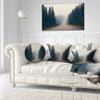 Designart Foggy Road in Forest in Banff Park' Modern Seascape Throw Cushion Pillow Cover for Living Room, Sofa 20" Round view 2