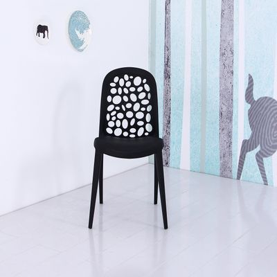 Container Furniture Direct Anastasia Modern Stackable Plastic Side Chair Black