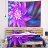Designart ' Huge Purple Fractal Flower' Floral Tapestry Blanket Dcor Wall Art for Home and Office, Created On Lightweight Polyester Fabric Medium: 39 in. x 32 in view 1