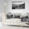 Designart Sunrise Over Sicily Black and White' Beach Photo Throw Cushion Pillow Cover for Living Room, Sofa 20" Round view 2