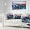 Designart Blue Sunrise Over Coast of Sicily' Beach Photo Throw Living Room, Sofa, High Quality Pillow Insert + Cushion Cover Printed On Both Side 20" Round view 2