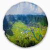 Designart Rice Field Valley Vietnam Panorama' Landscape Throw Living Room, Sofa, High Quality Pillow Insert + Cushion Cover Printed On Both Side 20" Round view 1