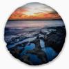 Designart Beautiful Blue Waters in Australia Beach' Seashore Throw Living Room, Sofa, High Quality Pillow Insert + Cushion Cover Printed On Both Side 20" Round view 1